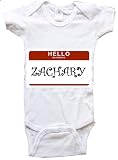 HELLO MY NAME IS ZACHARY - Name-series - White Or Blue Onesie / Baby T-shirt