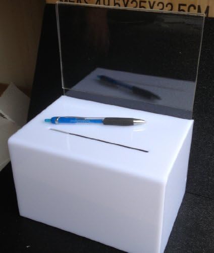 SourceOne Donation Box with Sign Holder, Large, White