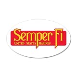 22x14 Oval Wall Vinyl Sticker Semper Fi Marine Corps