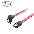 Cable Matters® (3 Pack) 90 Degree Right-Angle 6.0 Gbps SATA III Cable - 18 Inches