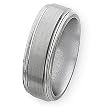 Grooved Edge Brushed and Polished Titanium Ring (8.0 mm) - Sizes 8.5-12