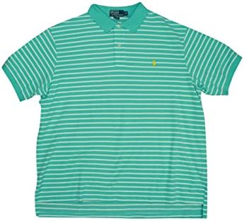 Polo Ralph Lauren Big&Tall Striped Shirt Aqua Blue/White Short Sleeve Casual