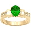 14K Yellow Gold Emerald and Diamond Ring