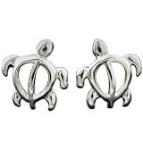 Sterling Silver Honu Turtle Stud Earrings--Hawaiian Silver Jewelry