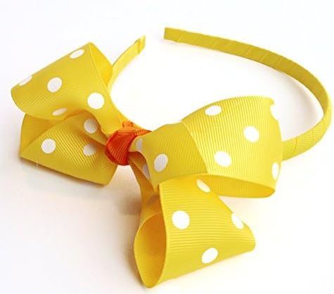 Polka Dot Bow Style Fashion Headband Hair Accessory for Girls - Yellow