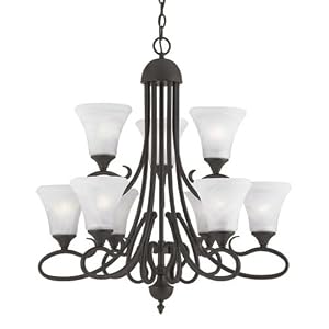 Elipse Chandelier in Painted Bronze