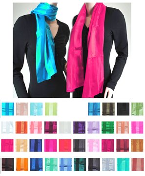 Solid Sheer Color Satin Scarf