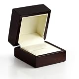 Mahogany Colored Wooden Ring Box