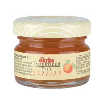 Diabetic Apricot Preserve - mini jar - 1 oz x 60 pcs (1 case) by D'arbo, Austria.