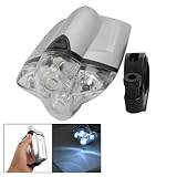 Como 4-LED White Flashing Headlight Torch Lamp w Bracket for Bicycle