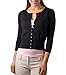 WoolOvers Womens Silk and Cotton Cropped Crew Neck Cardigan