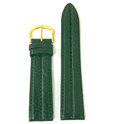 Watch Band Genuine Leather 18mm Green Double Padded