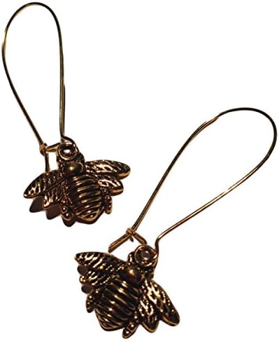 Striking Queen Bee Thread Earrings in Gold Toned Overlay