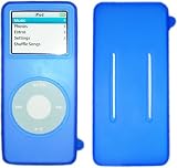High Quality Silicone Skin Case for iPod Nano+ Lanyard/Neck Strap Blue