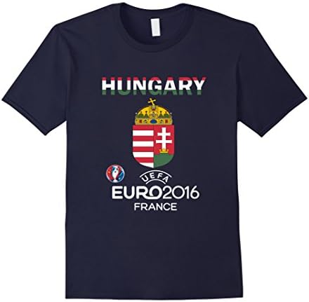 Men's EURO 2016 Hungary National Soccer Team T-Shirt XL Navy