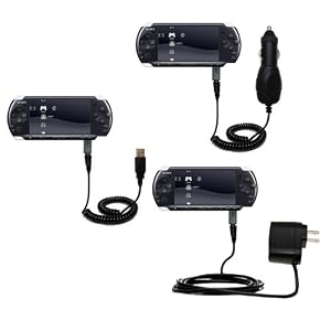 Deluxe Kit for the Sony PSP-3001 Playstation Portable Slim includes a USB cable with Car and Wall... by Deluxe