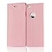 Belemay Slim Cowhide Leather Flip Wallet Case with Card Holder for iPhone 6S / 6 - Pink