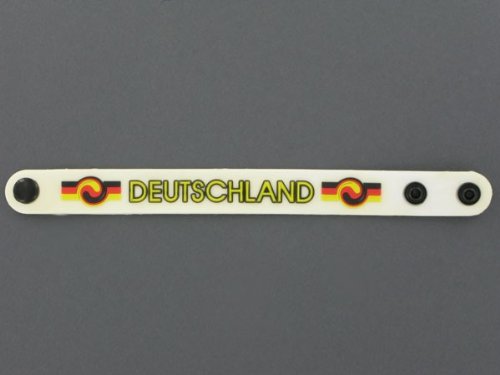 Deutschland Fanartikel Fan-Artikel Fußball EM WM Hut Brille Perücke Fahne, Fanartikel wählen:Silikonarmband groß weiß