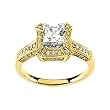 14K Yellow Gold Diamond Engagement Ring - 0.87 Ct.