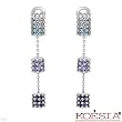 Koesia! Made in Italy Beautiful Hand-Made Earrings 4.35ctw Super Clean GH/VS Diamonds, Iolites, Tanzanites and Topazes Made with 18K Gold