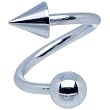 Light Blue Electro Titanium Spiral Twister Ball-Cone Belly Ring