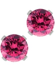 0.54 Ct Round Pink Diamond 14K White Gold 4-prong Stud Earrings 4mm