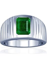Platinum Emerald Cut Emerald Solitaire Ring