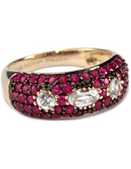 Phillips Frankel " Over the Rainbow" Ruby and Large White Sapphires Ring, Size 7
