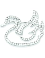 Sterling Silver Cubic Zirconia Swan Pin