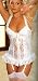 Ivory Satin & Lace Long Line Corset