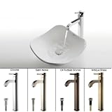 Kraus C-KCV-135-1007ORB White Tulip Lever Mixer