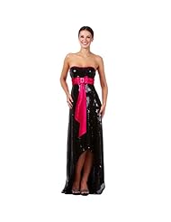 Piping  Crystal  Sequined Polyester/Satin  Dress With a Bow(s) and Rhinestones and a Sash 