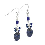 Blue Lapis Beaded Earrings