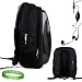 Reinforced Black Hard Carbon Fiber Laptop Backpack for School and Daily Life ( College , Motorcycle , Business ) for All Models of MacBook Pro ( MC723LL/A , MC721LL/A 15.4 , ect.. ) + 3mm Black Earbud Earphones with microphone + Live * Laugh * Love Vangoddy Wrist band!!!