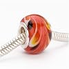 Low price Murano Style Glass Lampwork Bead Fits Pandora Red Flame Swirl 13mm (1)