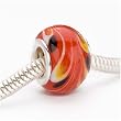 Murano Style Glass Lampwork Bead Fits Pandora Red Flame Swirl 13mm (1)