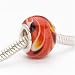 Murano Style Glass Lampwork Bead Fits Pandora Red Flame Swirl 13mm (1)