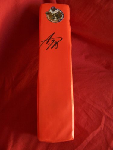Adrian Peterson Autographed Custom Minnesota Vikings Photo Football End Zone Pylon, Proof Photo of Adrian Signing for Us.