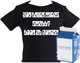 Spoilt Rotten - You Think Mines Small? Look At Yours! Funny Baby Tee Shirt 100% Organic Sizes 6-12 months WHITE/BLACK in funky Milk Carton