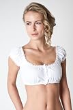 Klassische Dirndl Bluse Barbara mit Spitzenborte, weiss, Dirndlbluse, Trachtenbluse, Trachtenmode für Damen