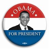 Official Obama Red White and Blue Retro Campaign Pin - Button.