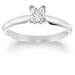 10k Choice of White or Yellow Gold Princess Cut Solitaire Diamond Engagement Ring (1/2 ct, J-K Color, I2-I3 Clarity)