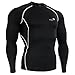 BALEAF Men's Cool Dry Skin Fit Long Sleeve Compression Shirt Color Grey Size XXL