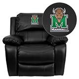 Flash Furniture Marshall University Thundering Herd Embroidered Black Leather Rocker Recliner