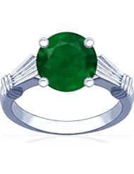 Platinum Round Cut Emerald Solitaire Ring (GIA Certificate)