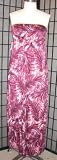 APSARA Bakari Maxi Tube Silk Dress in Angels Crimson Print