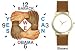Black & White Hands and Forearms Interlocking - Yes We Can No.2 - President Barack Obama Commemorative - WATCHBUDDY&reg; DELUXE TWO-TONE THEME WATCH - Arabic Numbers - Brown Leather Strap-Size-Children's Size-Small ( Boy's Size & Girl's Size )