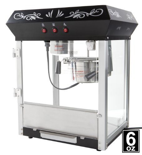 Deluxe Black Popcorn Machine Paramount
