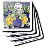 Londons Times Funny Animals Cartoons - Chameleon Partys - Coasters