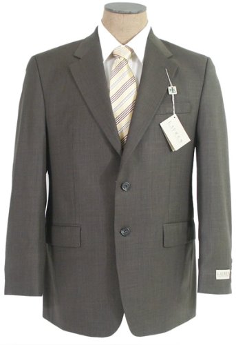 Ralph Lauren Mens Single Breasted 2 Button Olive Sharkskin Wool